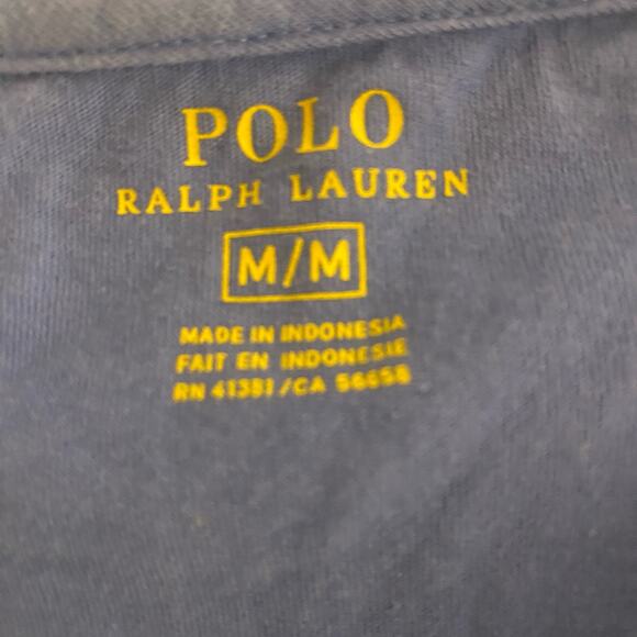 Medium Blue Polo Golf T-Shirt by Ralph Lauren, Retro Preppy y2k Basic Tee - Picture 3 of 4